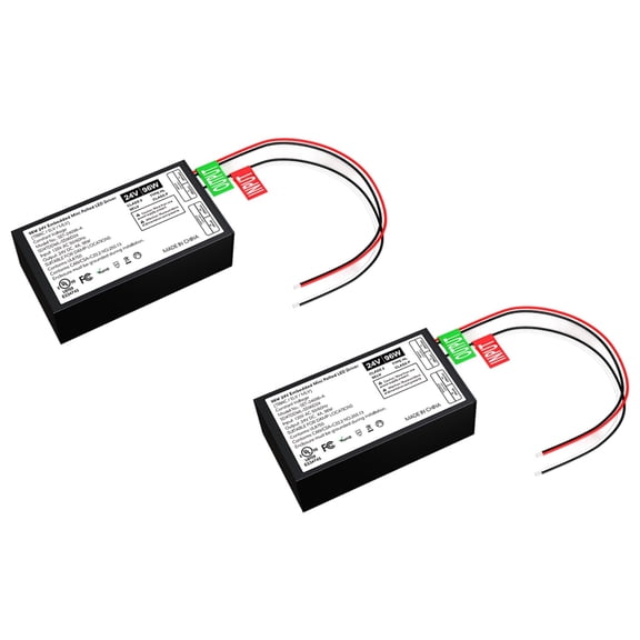 2 Pack 96W 24V Dimmable LED Driver, UL & FCC Listed, TRIAC/MLV & ELV Dimming Transformer, 120V AC to 24V DC, Constant Voltage Magnetic Power Supply for LED Strip Light, Class 2, Class P