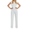 thumbnail image 2 of Summer Wide Leg Solid Color Scrunch Neck Sleeveless Rompers,Spring Women's New Slim Jumpsuit Pants, 2 of 8