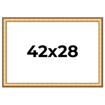 42x28 Frame Gold Plein Aire Solid Wood Picture Frame Width 2 Inches | Interior Frame Depth 0.5