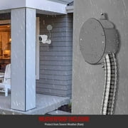 ENERLITES 4 Inch Diameter Round Weatherproof Outlet Box with Five 1/2-in Threaded Outlets, Round Outdoor Electrical Box, 5 Holes 0.50-in Each, 2-Gang