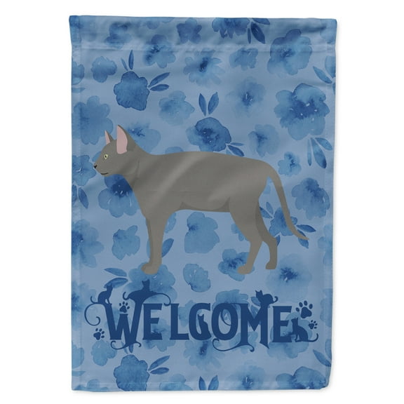 Carolines Treasures CK4962GF Russian Blue 2 Cat Welcome Flag Garden Size Small multicolor