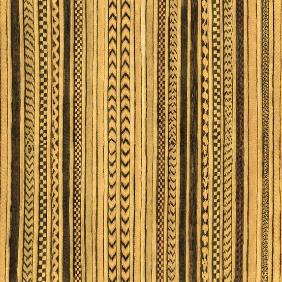 Ahgly Company Indoor Square Abstract Brown Modern Area Rugs, 8' Square