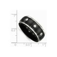 thumbnail image 7 of Edward Mirell Titanium & Black Titanium With White Sapphires Grooved Ring Size: 8; for Adults and Teens; for Women and Men, 7 of 7