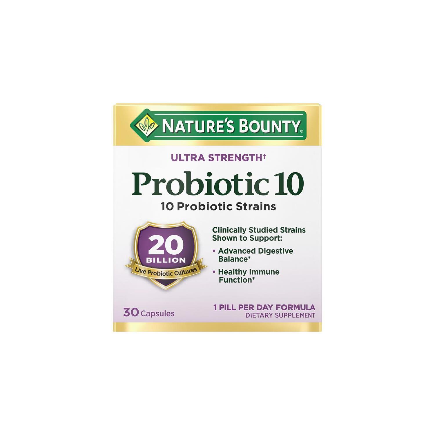 Nature's Bounty Ultra Strength Probiotic 10, 30 Capsules photo 2