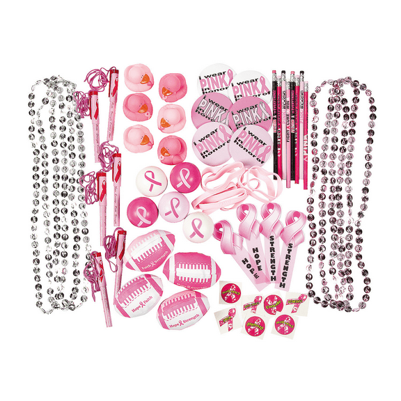 Fun Express - Pink Ribbon Assortment (250pc) - Toys - Assortments - 250Pc Assortments - 250 Pieces