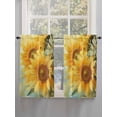 thumbnail image 3 of Tier Curtains 45 Inches Long, Sunflower Window Treatment Curtain Drapes, Yellow Spring Floral Botanical Window Half Privacy Curtains for Bedroom Bathroom, 42"x45", 2 Panels, 3 of 7