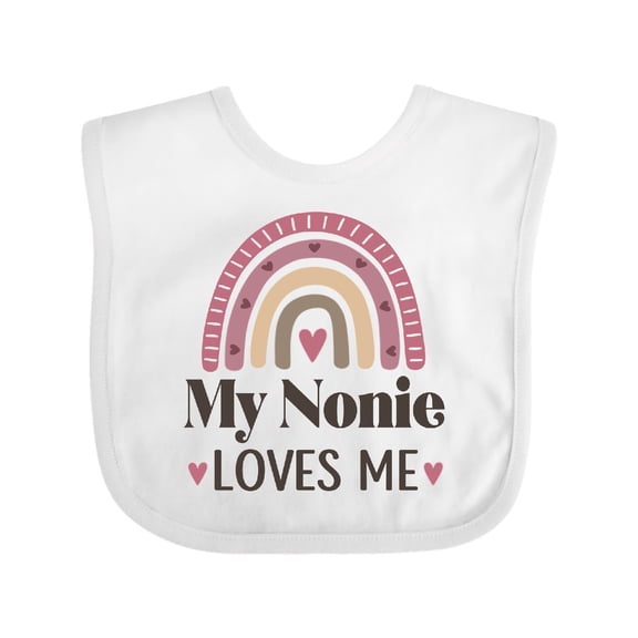 Inktastic My Nonie Loves Me Rainbow Grandchild Girls Baby Bib