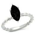 thumbnail image 7 of Solitaire Engagement Ring for Women - 2ct Natural Onyx in 14K White Gold Promise Ring, 7 of 7
