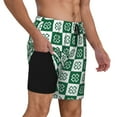 thumbnail image 2 of Naloa Happy saint Patricks day Print Men Swim Trunks with Compression Liner ,Board Shorts,Men's Swim Shorts with Drawstring and Elastic Waistband-XX-Large, 2 of 6
