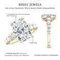thumbnail image 6 of Rosec Jewels IGI Certified Lab Grown Diamond Statement Engagement Ring - 5 Carat Radiant Cut Diamond Ring - E-VS1 Quality, 10K Yellow Gold, US 5.50, 6 of 9