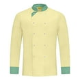 thumbnail image 5 of Unisex Long Sleeve Chef Coat, Waterproof Oil-Resistant Buttoned Kitchen Uniform for Professional Chefs, Restaurant Hotel Catering Staff,Yellow XL, 5 of 6