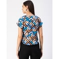 thumbnail image 4 of Moomaya Round Neck Short Sleeve Printed Loose Fit Top - Women's Casual Top, 4 of 9