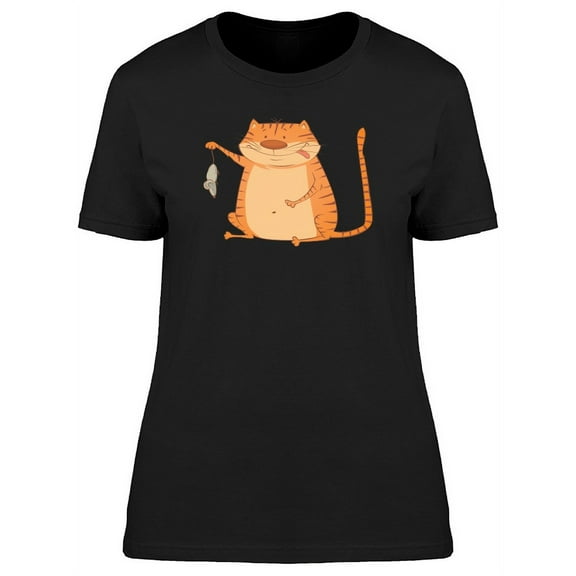 Cat Caught A Mouse T-Shirt Women -Image by Shutterstock, Female Large