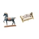 thumbnail image 1 of Escultura de caballo de pie, figura decorativa Fengshui para escritorio, sala de estar, estantería con sofá de madera en miniatura, modelo artesanal,, 1 of 8