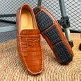 thumbnail image 5 of Men's Casual Loafers Slip On Leather Shoes Lightweight Driving Shoes Moccasins Classic Penny Loafer Flats Boat Shoes Big Size, 5 of 10