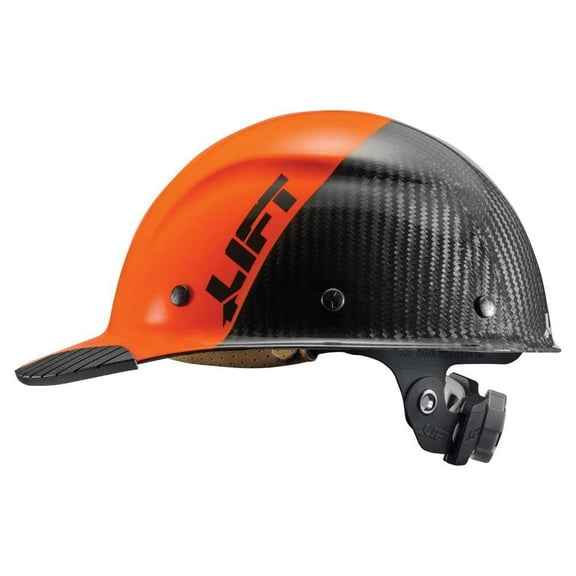 Lift Safety Hard Hat Dax Fifty50 Orange/black Carbon Fiber Cap