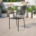 thumbnail image 1 of Bowery Hill Stackable Steel Square Back Patio Dining Side Chair in Black, 1 of 8
