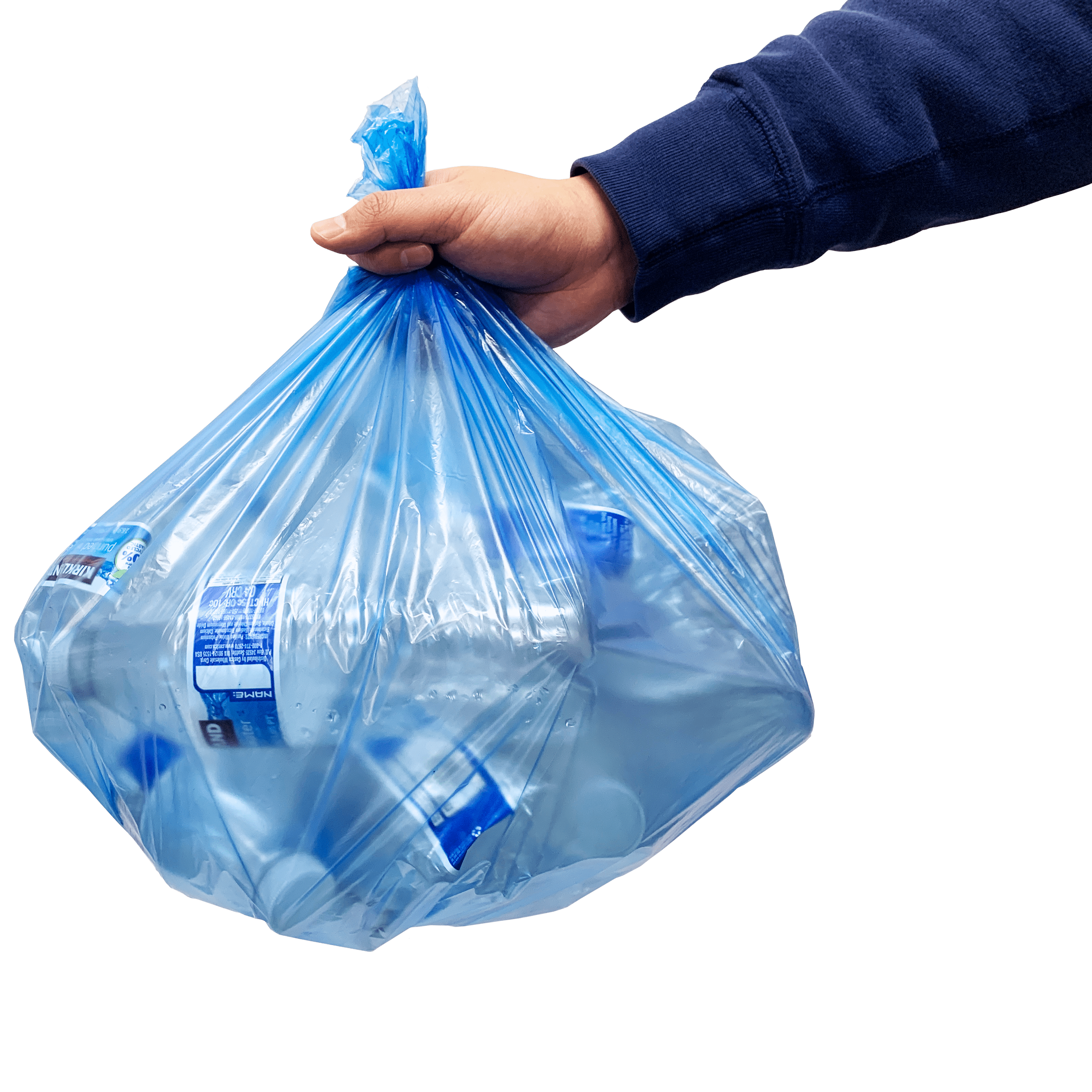 100 Counts / 5 Rolls 2-4 Gallon Small Trash Bags Waste Basket Liners Blue