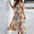 thumbnail image 6 of Njagoc3 Womens Short Sleeve Floral Maxi Dress, Flowy Bohemian Style, Summer Beach & Vacation Dress, 6 of 6