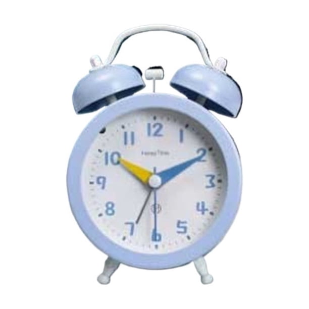 Reloj despertador analógico azul lindo for dormitorio decoración del hogar reloj despertador multifuncional con pilas