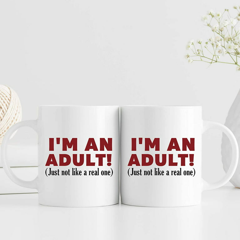 Can't Adult Today Two-toned Coffee Mug or Tea Cup, Travel Mug Adulting,  Birthday Coffee Mug, Coffee Mug 18th Birthday, Gift for Coworker 