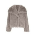 thumbnail image 4 of FNFHFY Womens Faux Fur Coat Lapel Open Front Shaggy Jacket Solid Long Sleeve Plush Jackets Soft Fluffy Faux Fur Coats, 4 of 6