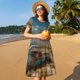 thumbnail image 4 of Balery Deserted Classic Car Landscape Vestidos sueltos de manga corta para mujer, vestidos de verano 2025, vestidos casuales de corte A con vuelo., 4 of 6