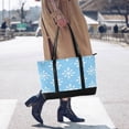 thumbnail image 4 of FORMRS Canvas Laptop Tote Bag for Women with 15.6" Computer Compartments Shoulder Handbag, Snowflake Pattern, 4 of 7