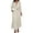 Beige, variant on OSOLU Dresses Women Solid Color Casual Tie Waist Long Sleeve Deep V-Neck Dress Classic Sundress Flowy Vacation Dress