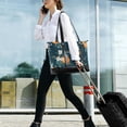 thumbnail image 5 of FORMRS Canvas Laptop Tote Bag for Women with 15.6" Computer Compartments Shoulder Handbag, Blue Oranges, 5 of 7