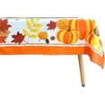 thumbnail image 5 of Autumn Leaves Pumpkin Turkey Sunflower Printed Fabric Tablecloth for Fall/Harvest/Thanksgiving, 60"x102" Oblong/Rectangle Table Cover for Dinner Kitchen Party Holiday Decoration, 5 of 6