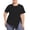 Black, variant on Women's Fashion Loose Short Sleeve V-Neck Double Layer Crinkle Solid Color Top Casual T-Shirt Women's Top