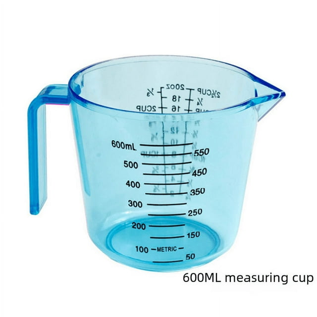 Vaso medidor de plástico de 600 ml con escala Vaso medidor transparente de 600 ml Herramientas para hornear
