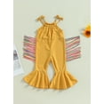 thumbnail image 2 of Bagilaanoe Toddler Baby Girl Jumpsuit Sleeveless Tassel Romper Overalls 12M 18M 24M 3T 4T 5T Kids Long Flare Pants Summer Outfits, 2 of 9