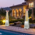 thumbnail image 3 of Costway 90'' Tall Pyramid Patio Heater Quartz Glass Tube Flame Heating 42000 BTU W/ Wheel, 3 of 11
