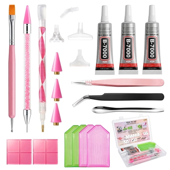 OCARDI 30-Piece Rhinestone Picker Tools for Bedazzling Kit, 9-in-1 Picker Pen System, and Sorting Trays for DIY Crafts and Diamond Painting