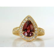 Natural 4.50ct Pink Tourmaline Diamond Ring Halo A+ Luster Vs Prime 14kt