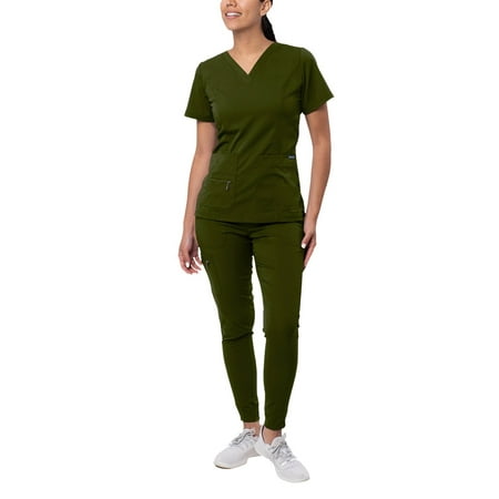 

Adar Pro Flawless Plus Scrub Set For Women - Elevated V-Neck Top & Jogger Scrub Pants