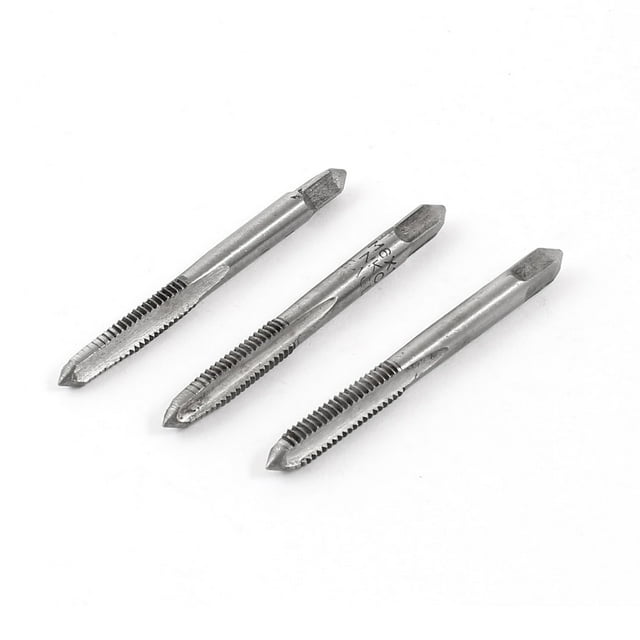 3Pcs Reemplazable M6x1.0 HSS Recto Flute Mano Gris