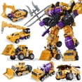 thumbnail image 4 of Figuras de acción transFormables KO GT para niños, 6 en 1, Robot Devastator, coche, excavadora, grúa, raspador, licuadora, combinador, modelo, 4 of 4