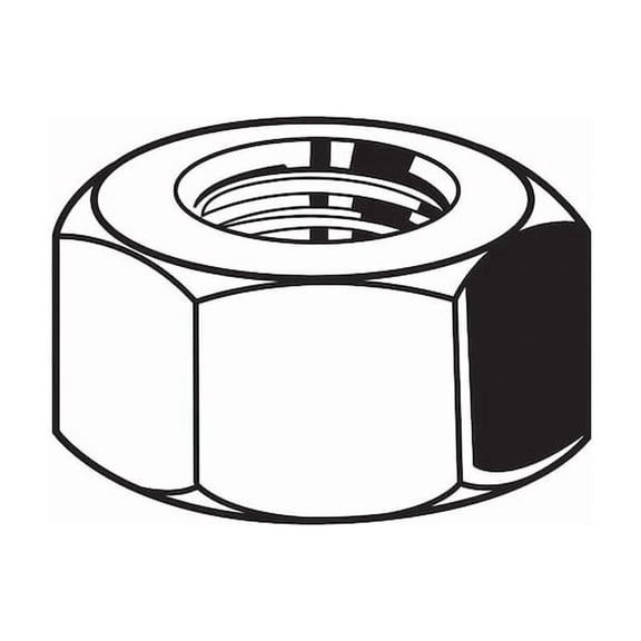 Hex Nut, 1"-14, Steel, Grade 5, Zinc Plated, 55/64 in Ht, 5 PK