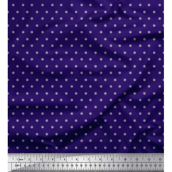 Soimoi Rayon Fabric Dot & Artistic Floral Shirting Decor Fabric Printed Yard 56 Inch Wide