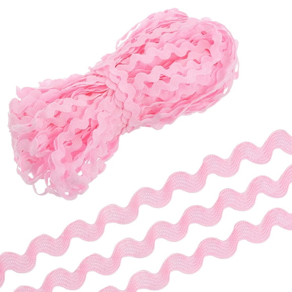 29.5 Yard Pink Rick Rack Trim 5mm Wave Bending Fringe Trim Lace Ribbon for Sewing DIY Crafts Clothes Gift