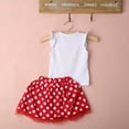 thumbnail image 4 of Seyurigaoka Little Girls 2PCS Outfit Set, Ruffle Round Neck Cute Top, Short Dot Lace Skirt, 4 of 5