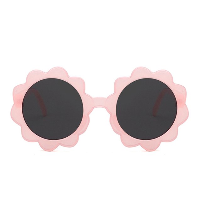 Kmbangi Enfants Lunettes de Soleil de Plage, Forme de Fleur Ronde UV400 Lunettes de Protection