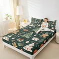 thumbnail image 4 of Manfei Kids Merry Xmas Theme Bed Sheets 4 Pieces, Gingerbread Christmas Tree King Sheets, Snowflakes Gifts Sheet Set, Microfiber Bedroom Decor, 4 of 7