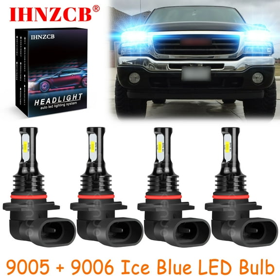 IHNZCB 9005 9006 for Gmc Sierra 1500 2500 Hd 1999-2006 Ice Blue Led Headlights Bulb High Low Beam,HKL,Y27