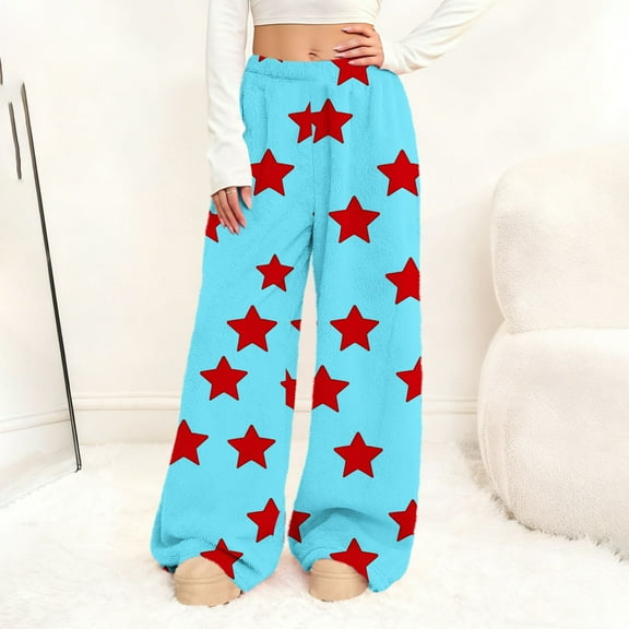 Vetsdori Flannel Pajamas Pants for Women Sleep Pants Pockets Pj Bottoms Casual Elastic Waist Sleepwear Printed Womens Lounge Pants Holiday