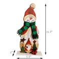 thumbnail image 4 of Christmas Rustic Wood Standing Snowman & Santa Claus Figurines Christmas Tabletop Mantle Centerpiece Decoration, 4 of 5