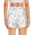 thumbnail image 4 of Uemuo Colorful Butterfly Pattern Women's Athletic Shorts High Waisted Running Shorts with Liner Pockets Gym Elastic Workout Shorts-XX-Large, 4 of 9